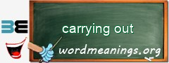 WordMeaning blackboard for carrying out